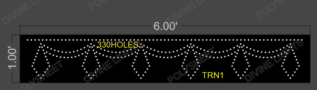 TRN1 TORAN 1X6 FEET 330 HOLES