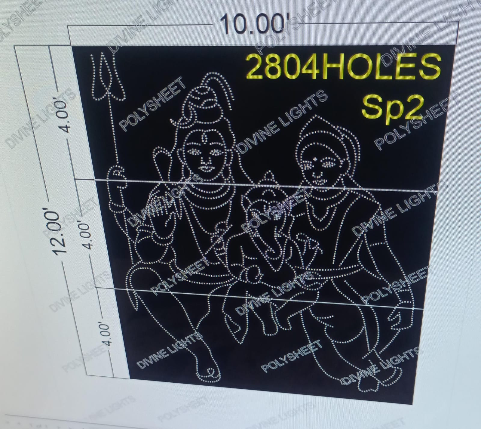 SP2 SHIV PARVTI WITH GANESH 12X10 FEET 2804 HOLES (3 PARTS)