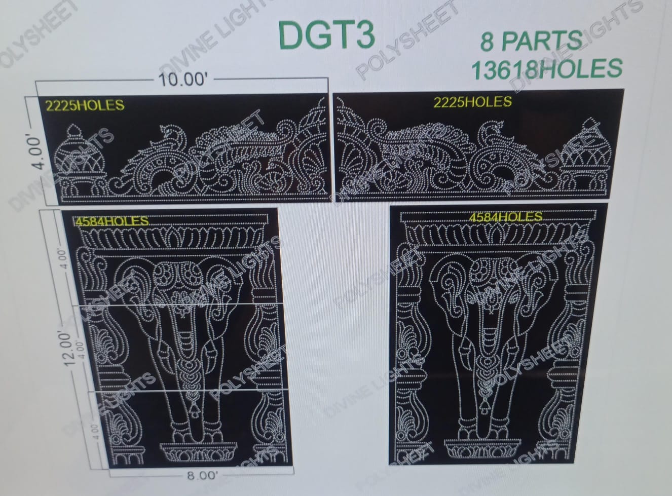 DGT3 DESIGNER GATE 16X20 FEET 13618 HOLES (8 PARTS)