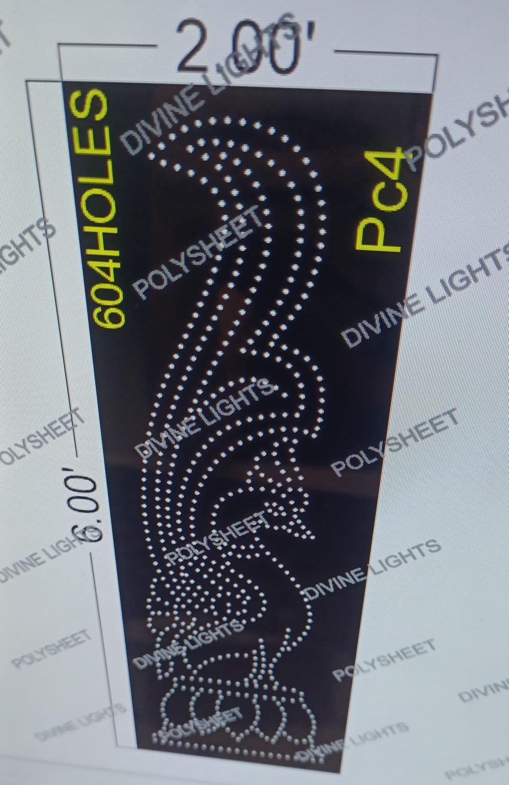 PC4 PEACOCK 6X2 FEET 604 HOLES