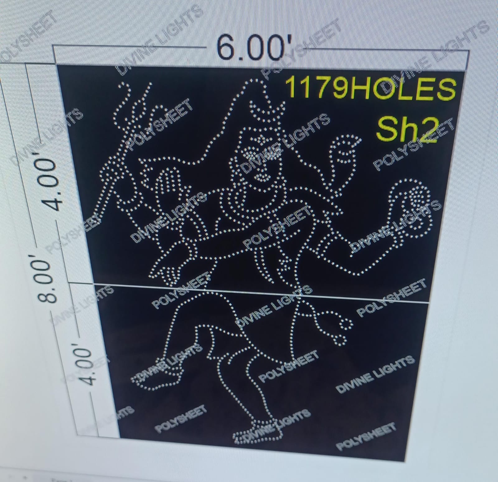 SH2 SHIV JI  8X6 FEET 1179 HOLES (2 PART)
