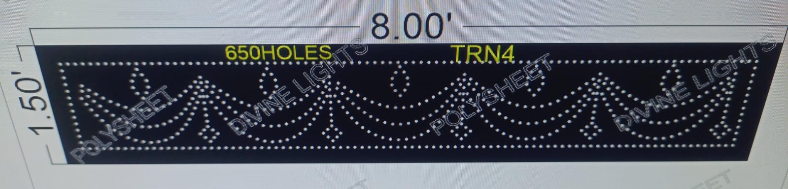 TRN4 TORAN 1.5X8 FEET 650 HOLES