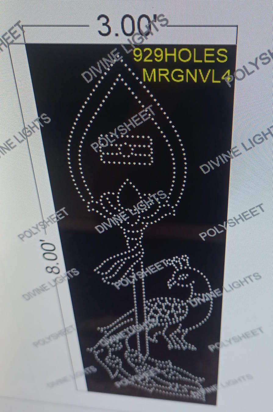 MRGNVL4 MURGAN VELL 8X3 FEET 929 HOLES