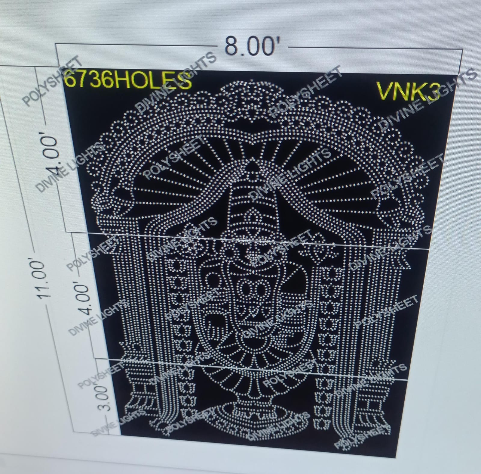 VNK3 VENKTESWARA 11X8 FEET 6736 HOLES (3 PART)