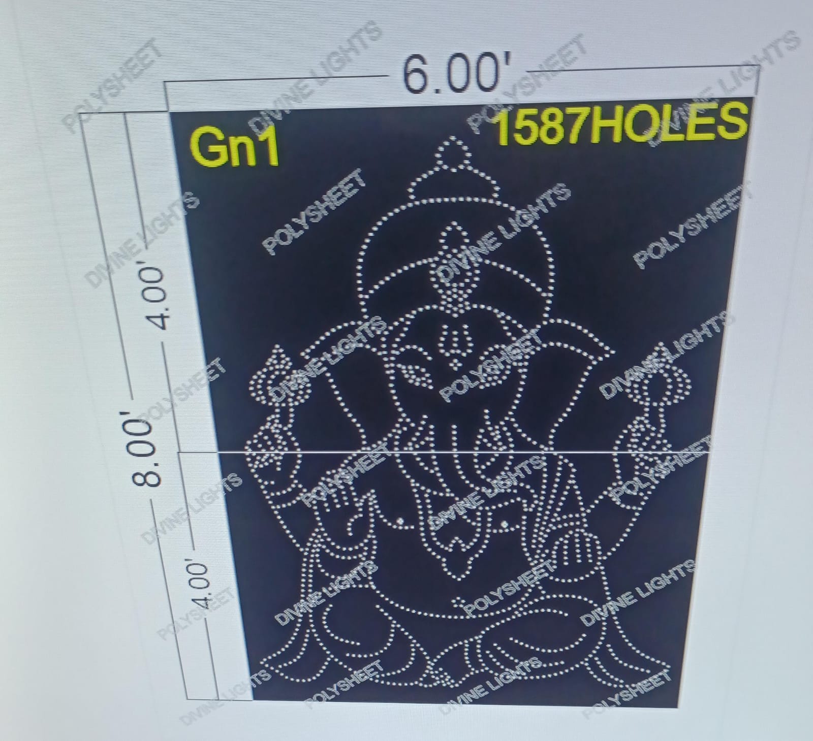 GN1 GANESHI 8X6 FEET 1587 HOLES (2 PART)