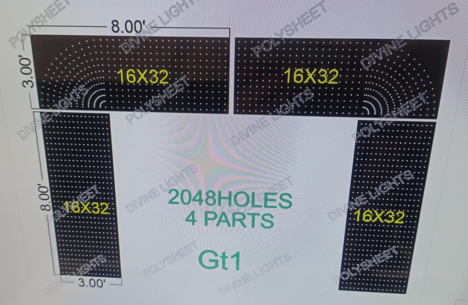 GT1 GATE 11X16 FEET 2048 HOLES (4 PARTS)