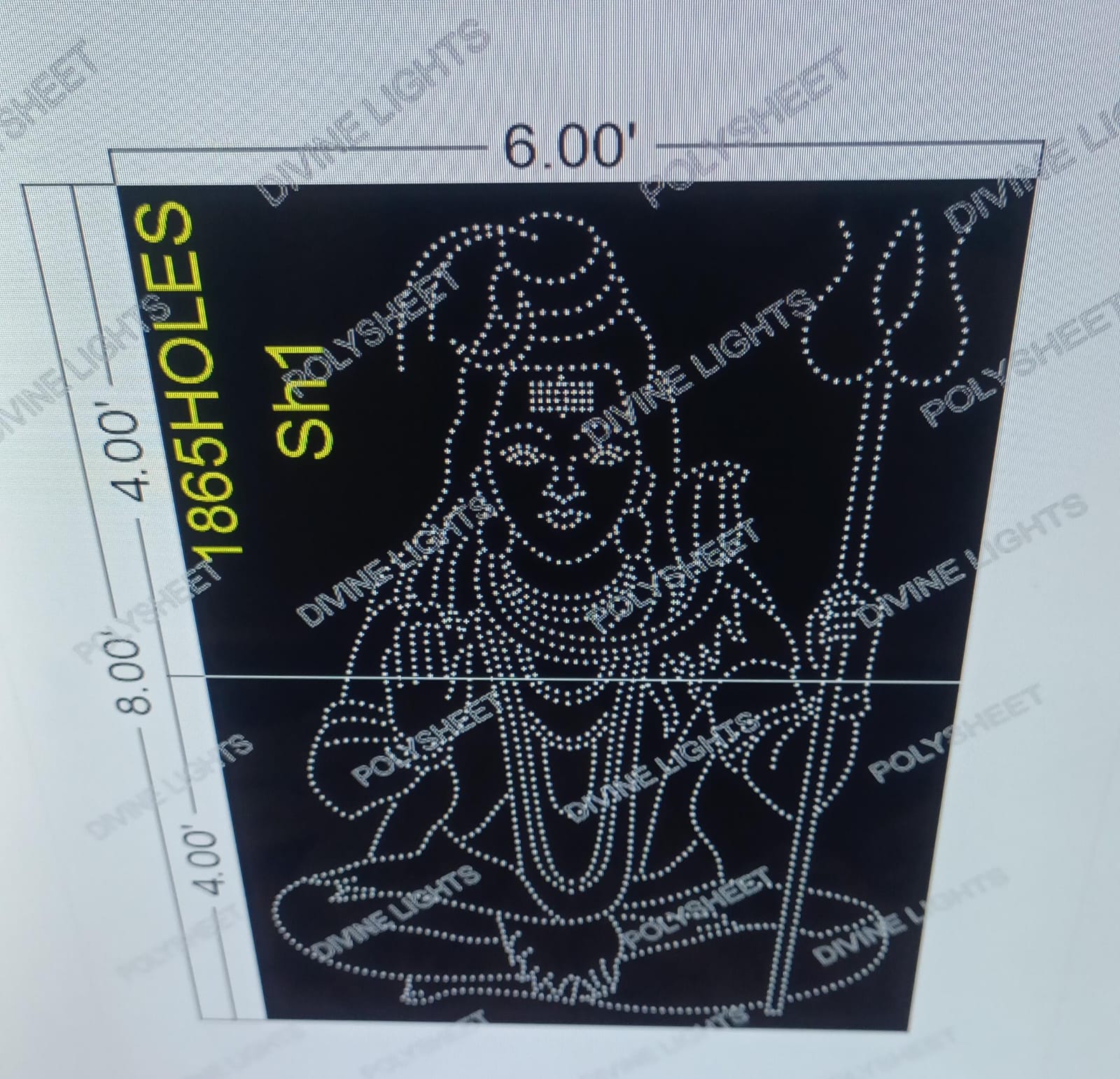 SH1 SHIVJI 8X6 FEET 1865 HOLES (2 PARTS)