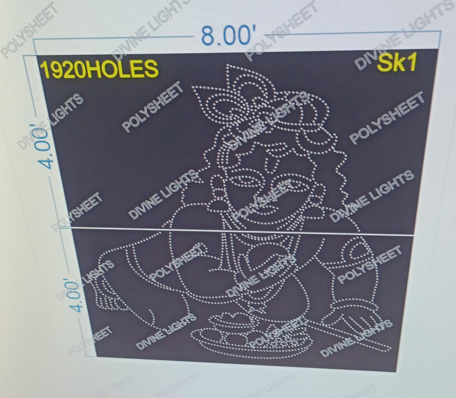 SK1 SHREE KRISHNA 8X8 FEET 1920  HOLES (2 PART)