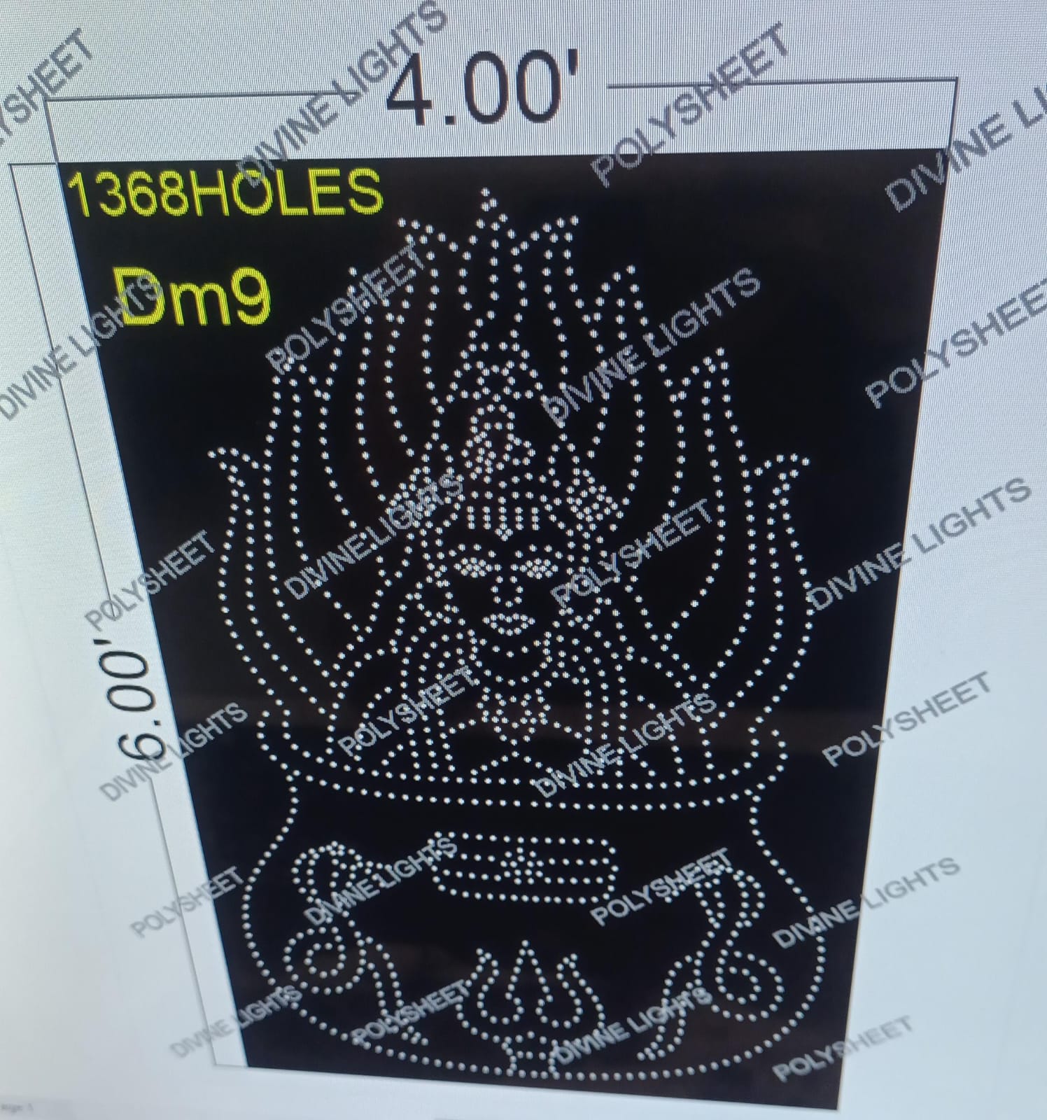 DM9 DEVI MATA 6X4 FEET 1368 HOLES