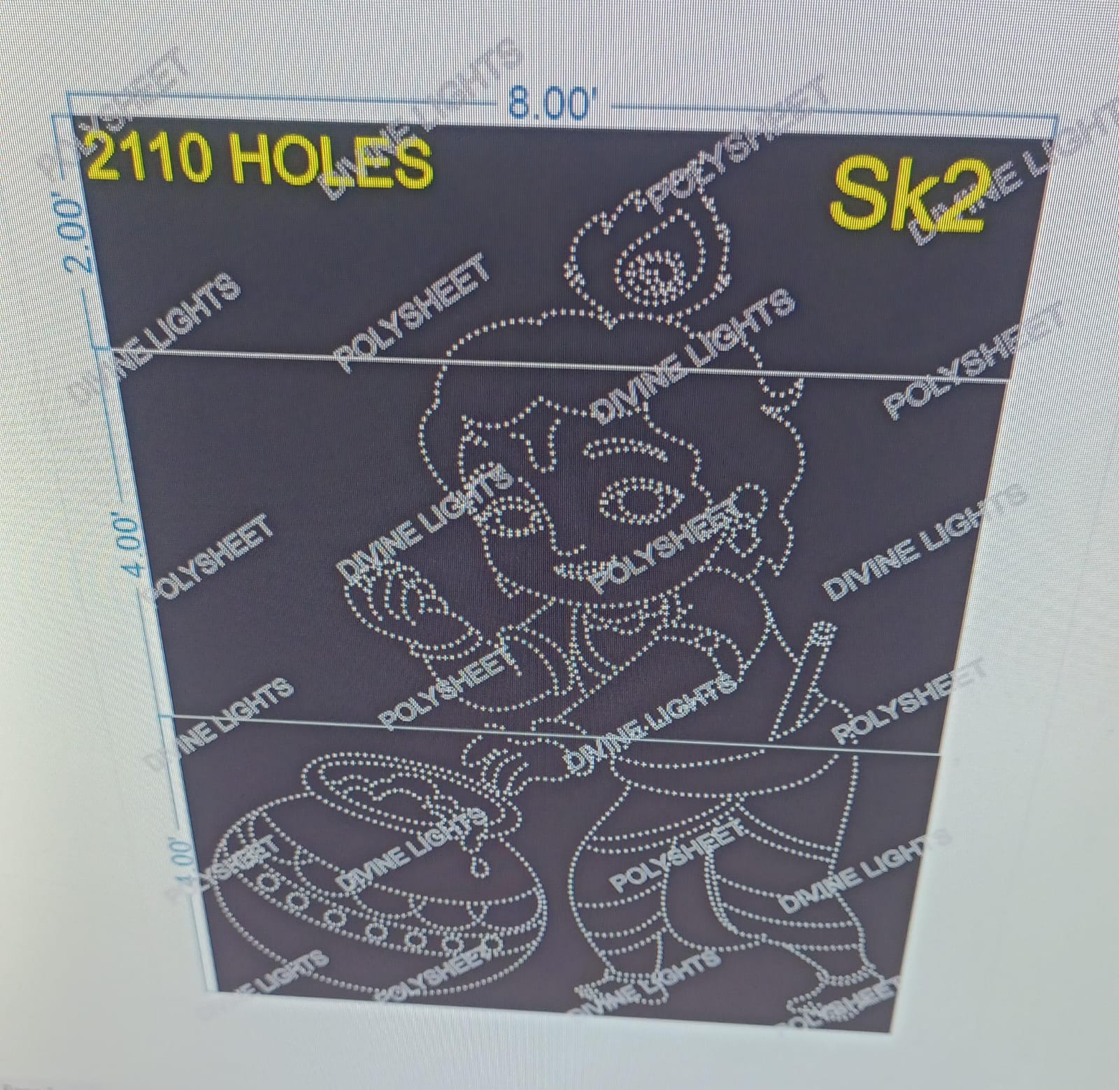SK2 SHREE KRISHNA 10X8 FEET 2110  HOLES (3 PART)
