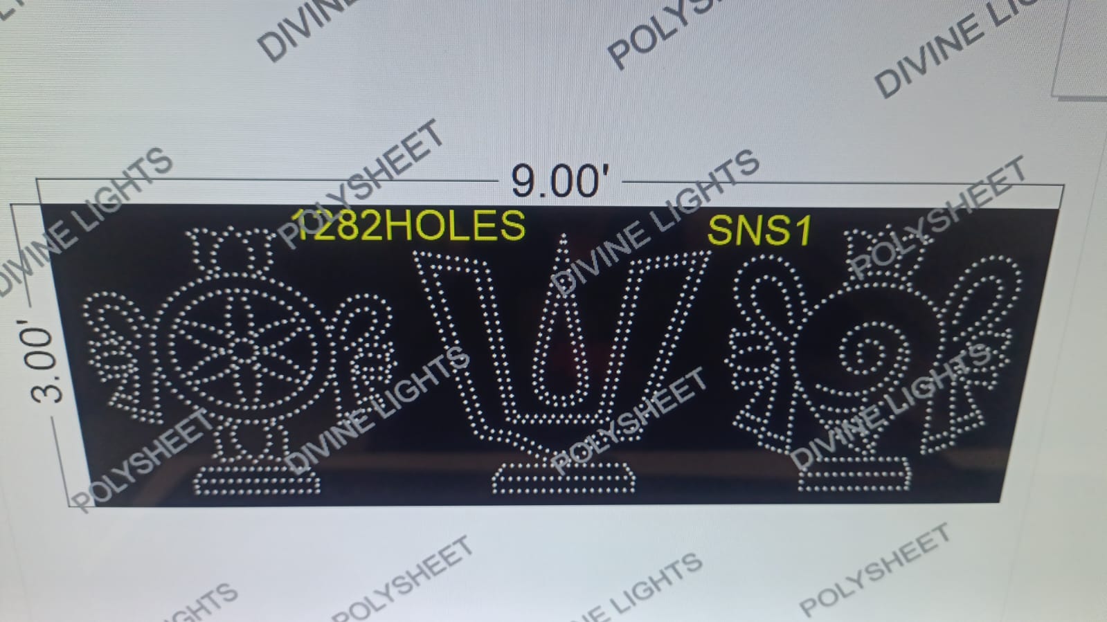 SNS1 SANKHU NAMAM SHAKRAM 3X9 FEET 1282 HOLES