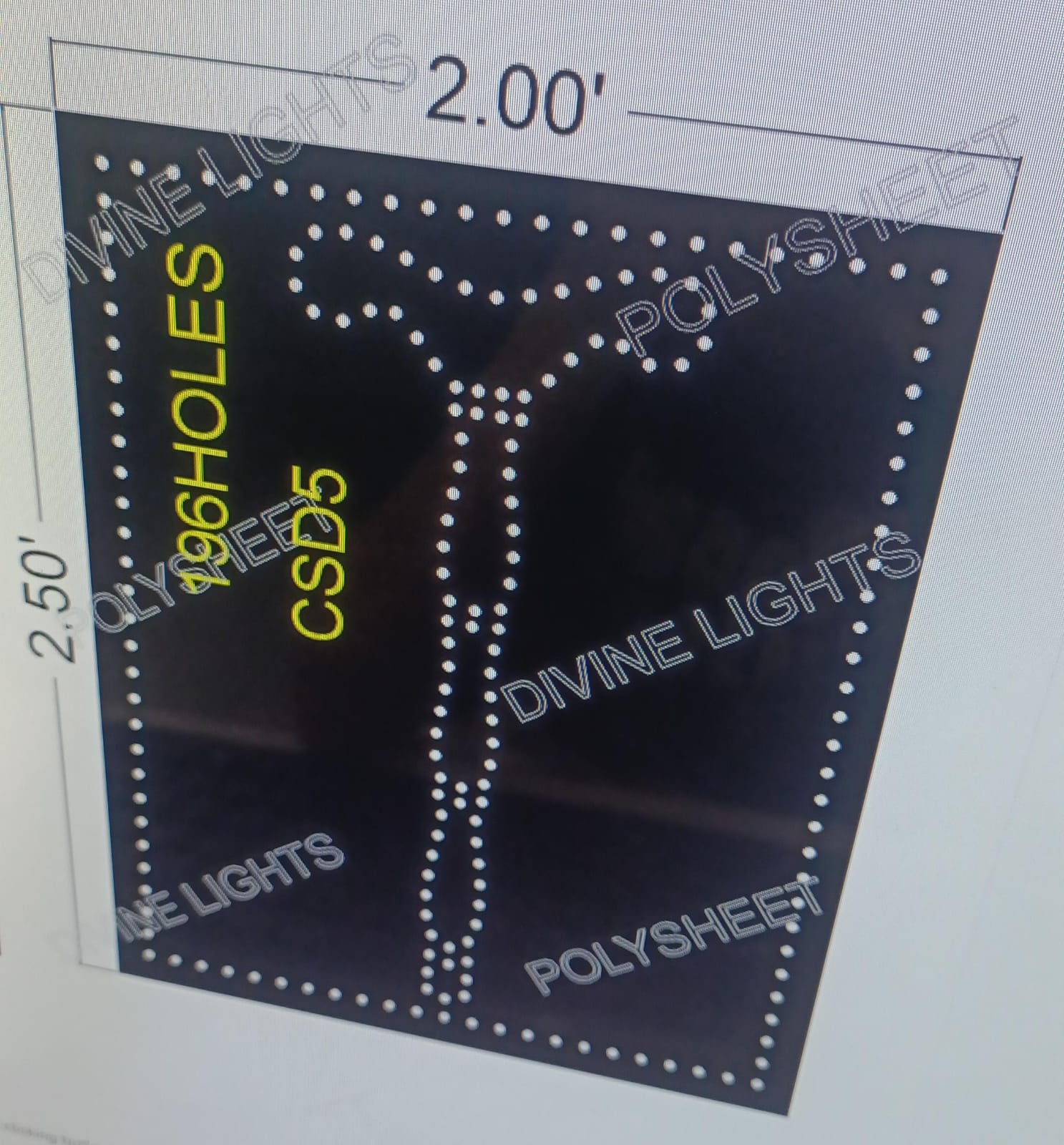 CSD5 CUSTOM DESIGN 2.5X2 FEET 196 HOLES