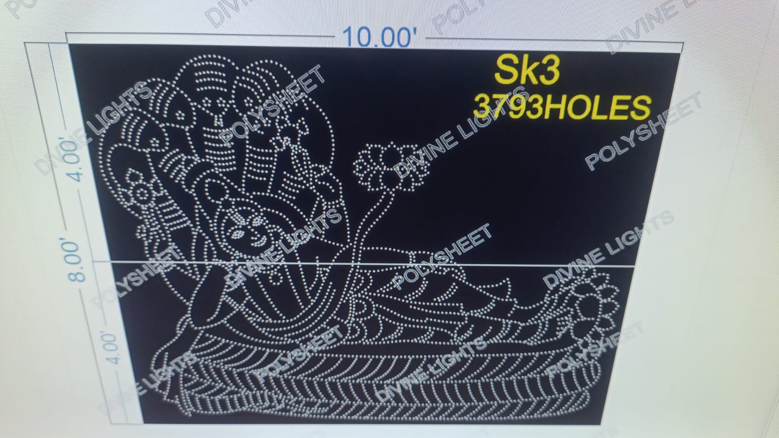 SK3 SHREE KRISHNA 8X10 FEET 3793 HOLES  (2 PART)