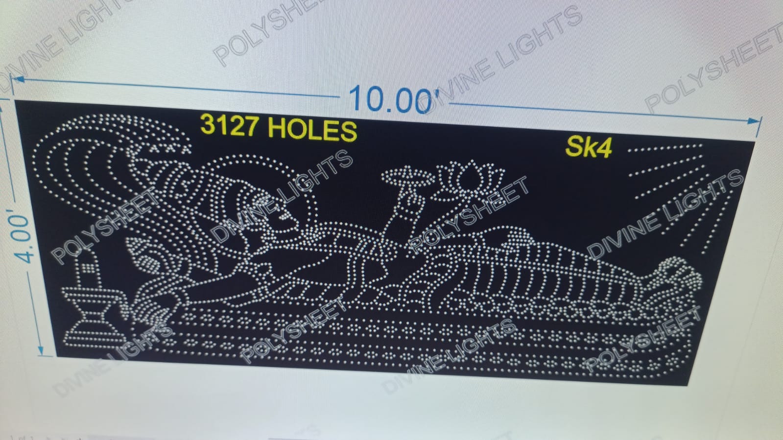 SK4 SHREE KRISHNA 4X10 FEET 3127  HOLES