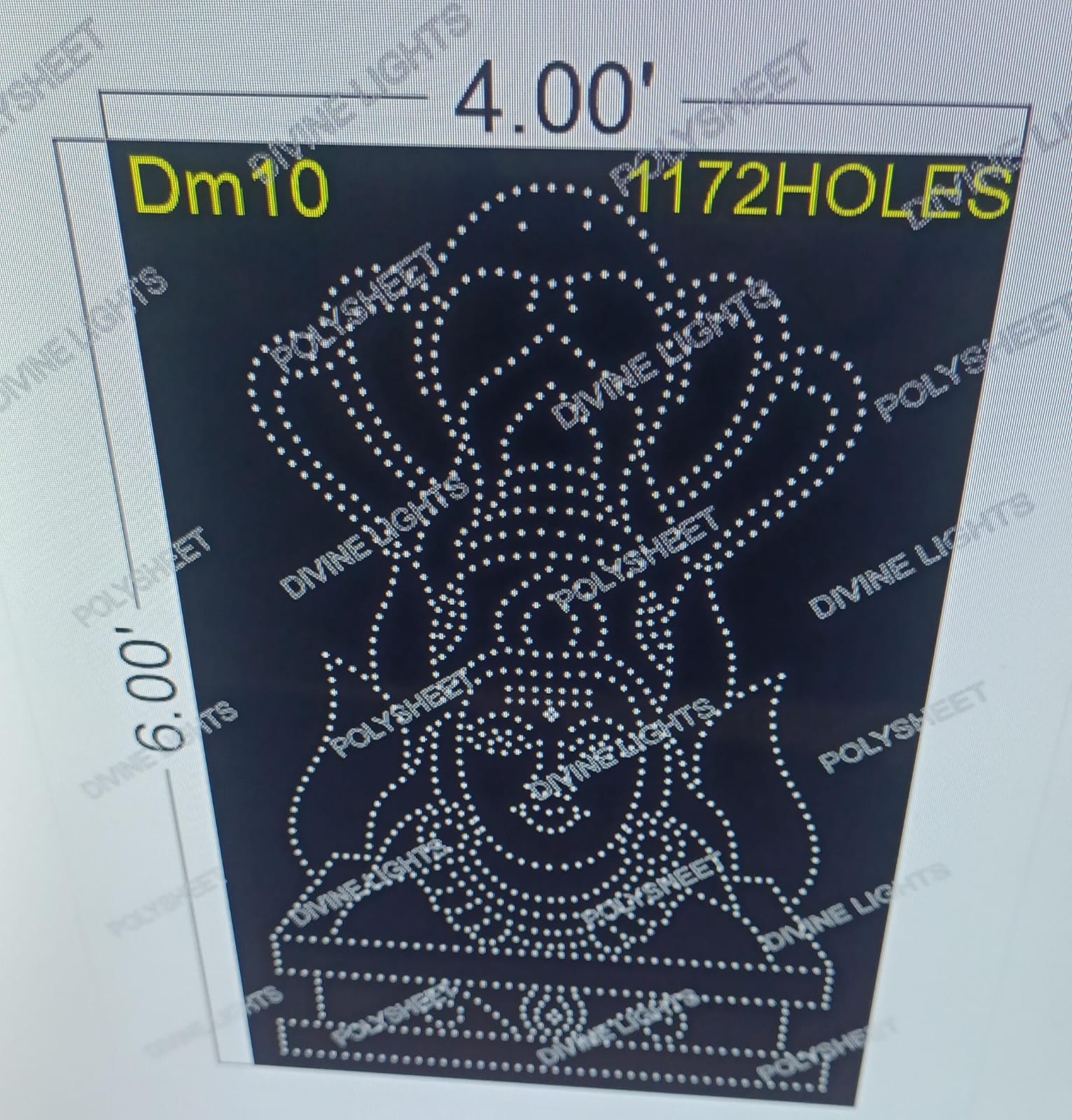 DM10 DEVI MATA 6X4 FEET 1172 HOLES