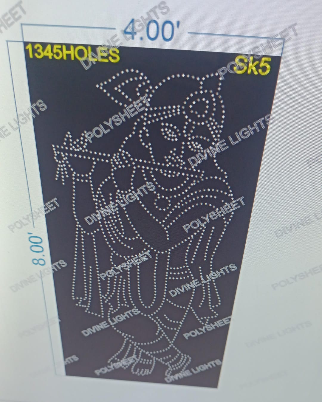 SK5 SHREE KRISHNA 8X4 FEET 1345  HOLES