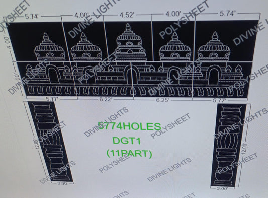 DGT1 DESIGNER GATE 20X24 FEET 5774 HOLES (11 PART)