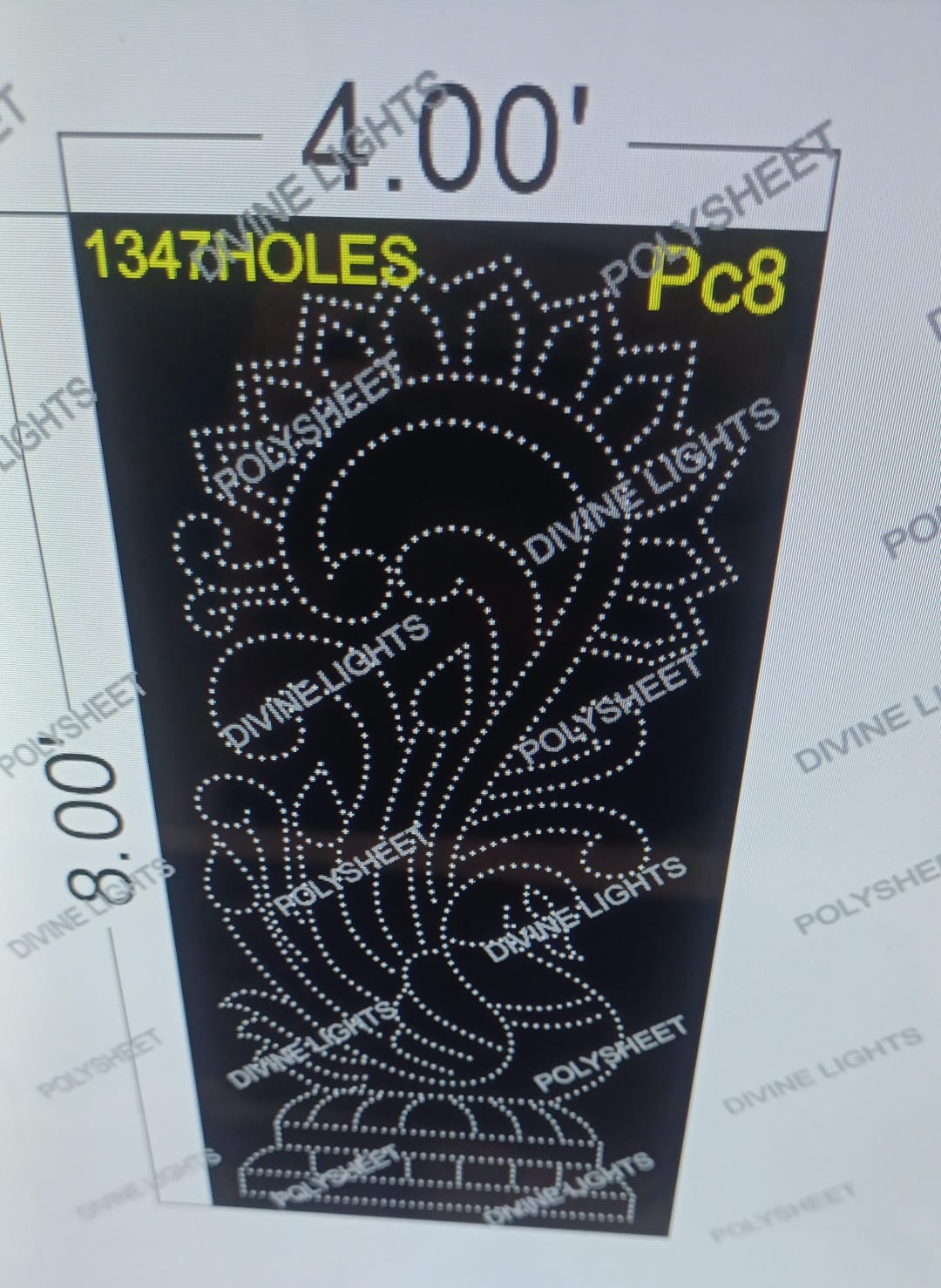 PC8 PEACOCK 8X4 FEET 1347 HOLES