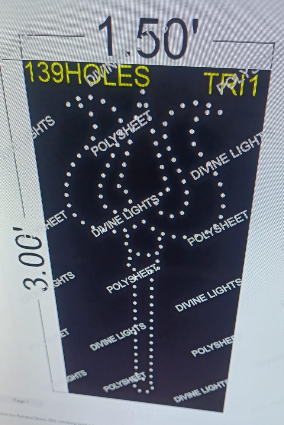 TRI1 TRISHUL 1.5X3 FEET 139 HOLES