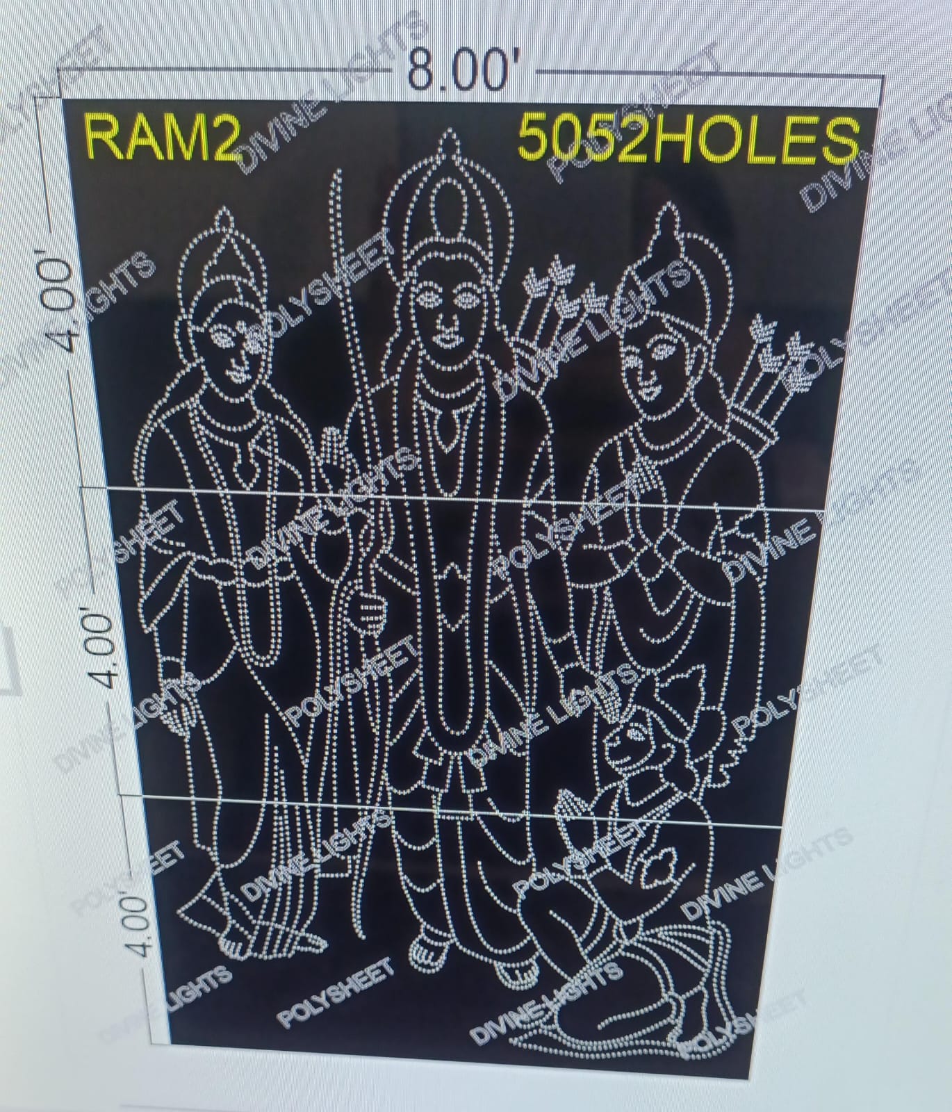 RAM2 RAM 12X8 FEET 5052 HOLES (3 PARTS)