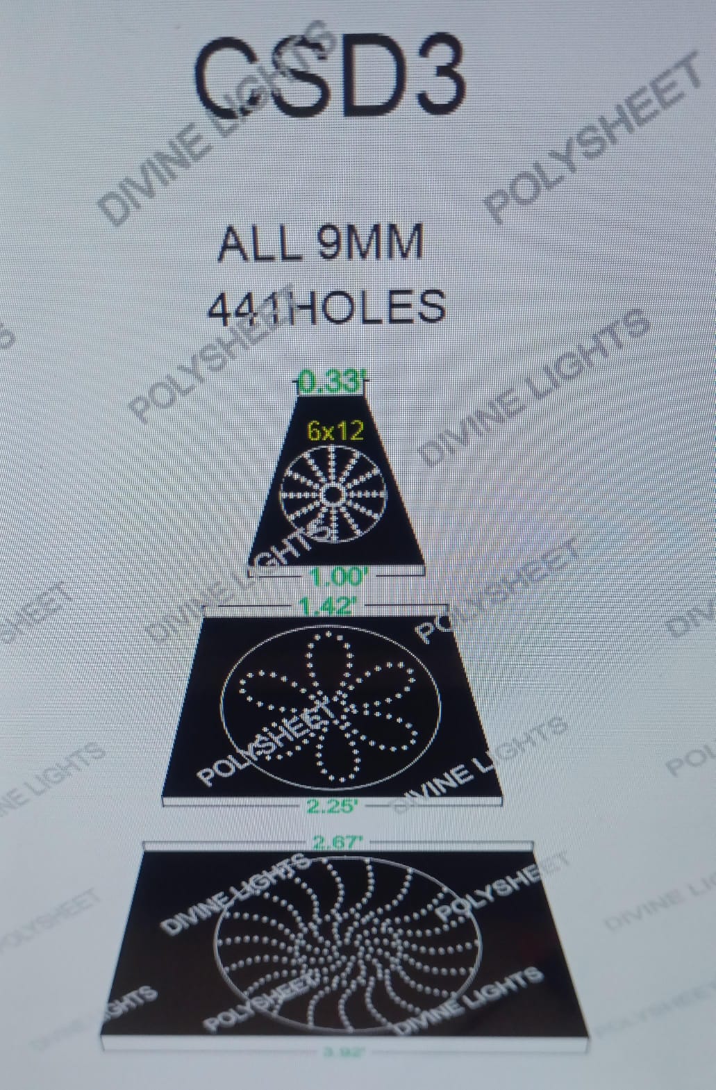 CSD3 CUSTOM DESIGN 4X4.5 FEET 441 HOLES