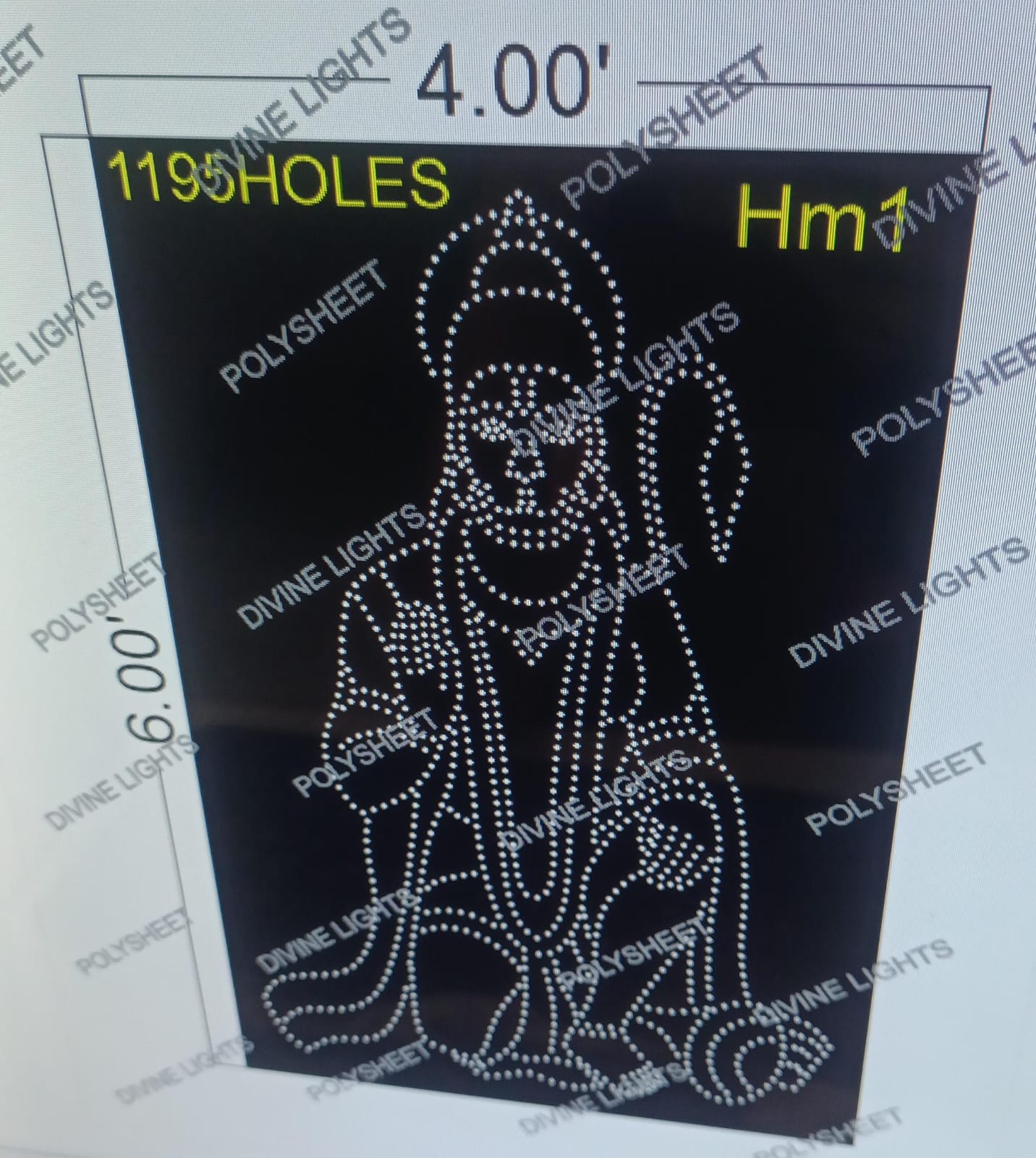 HM1  HANUMAN 6X4 FEET 1195 HOLES