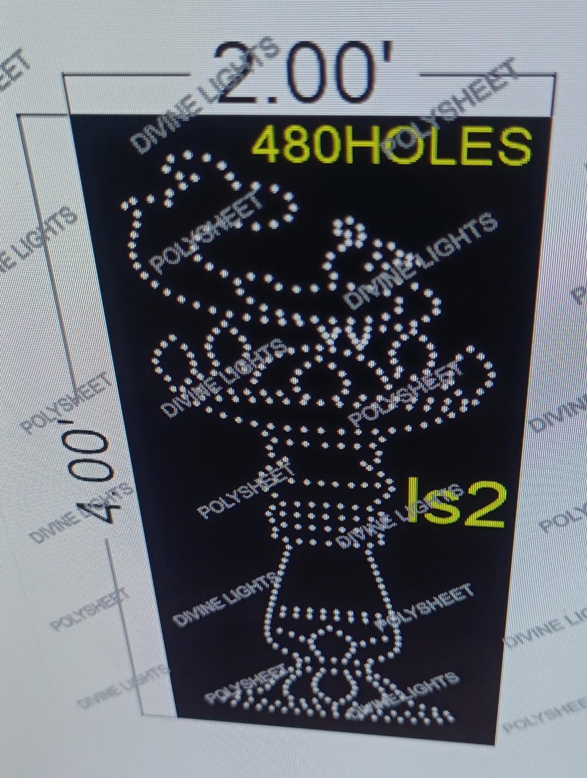 LS2 LAMP STAND 4X2 FEET 480 HOLES