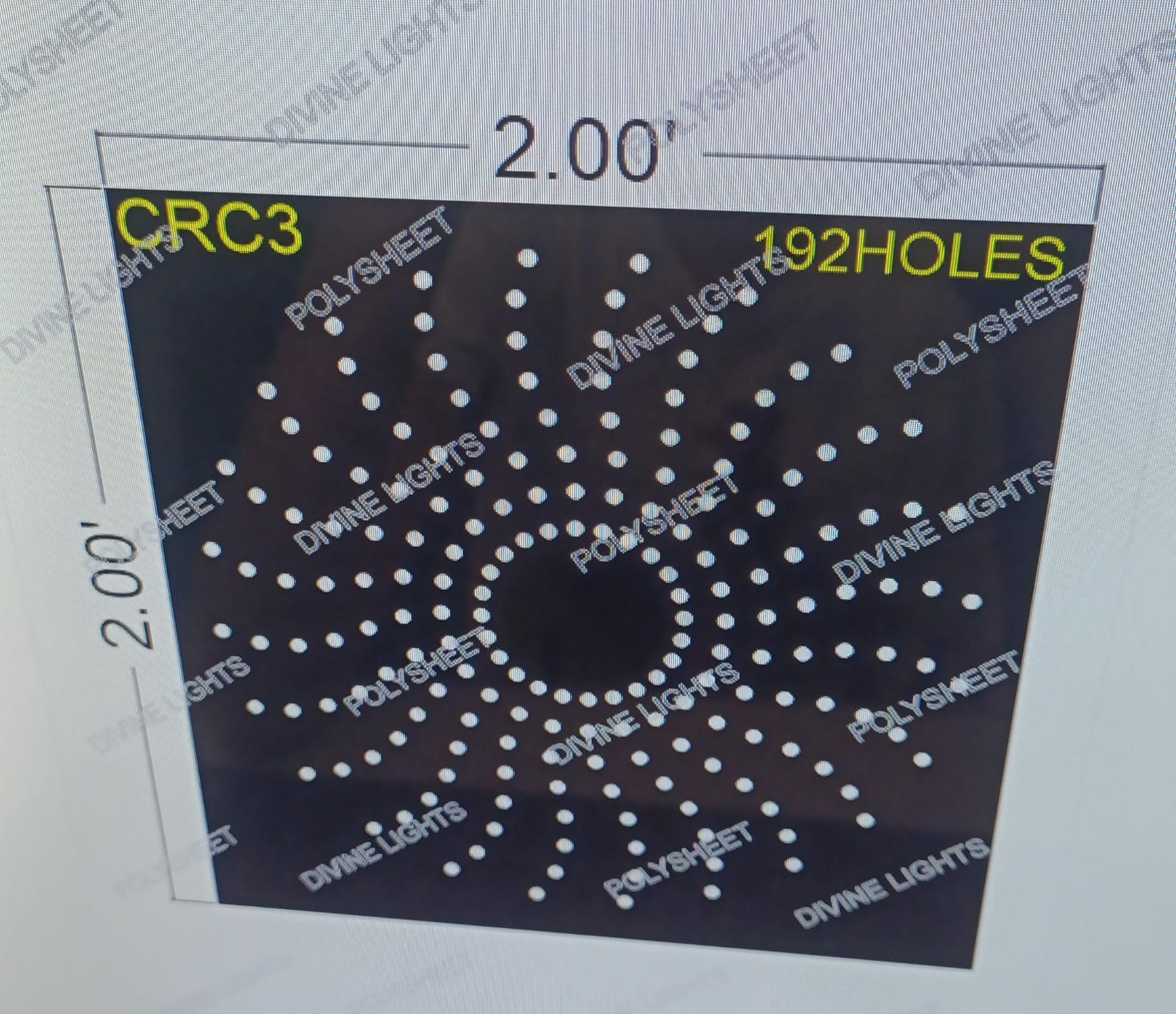 CRC3 CIRCLE 2X2 FEET 192 HOLES