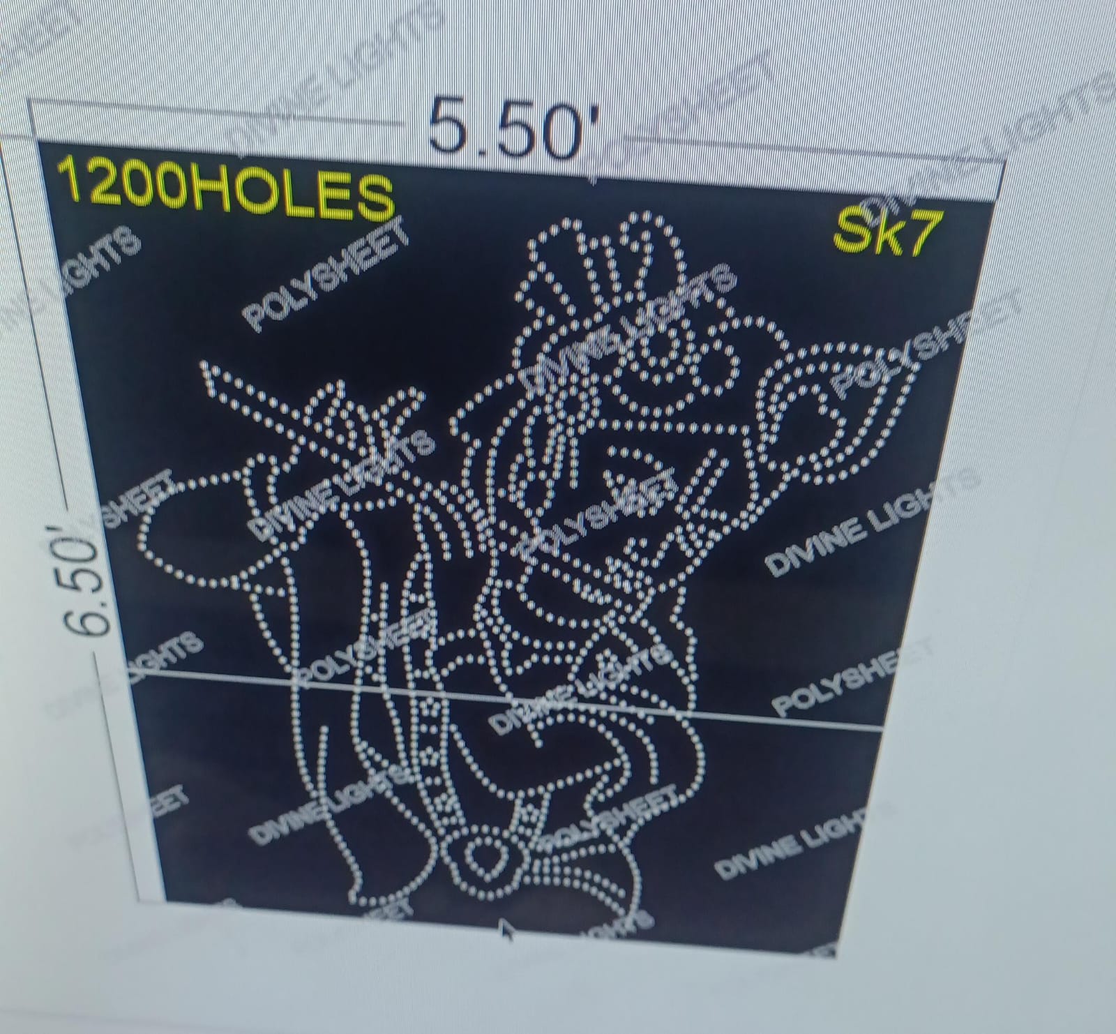 SK7 SHREE KRISHNA 6.5X5.5 FEET 1200 HOLES (2 PART )