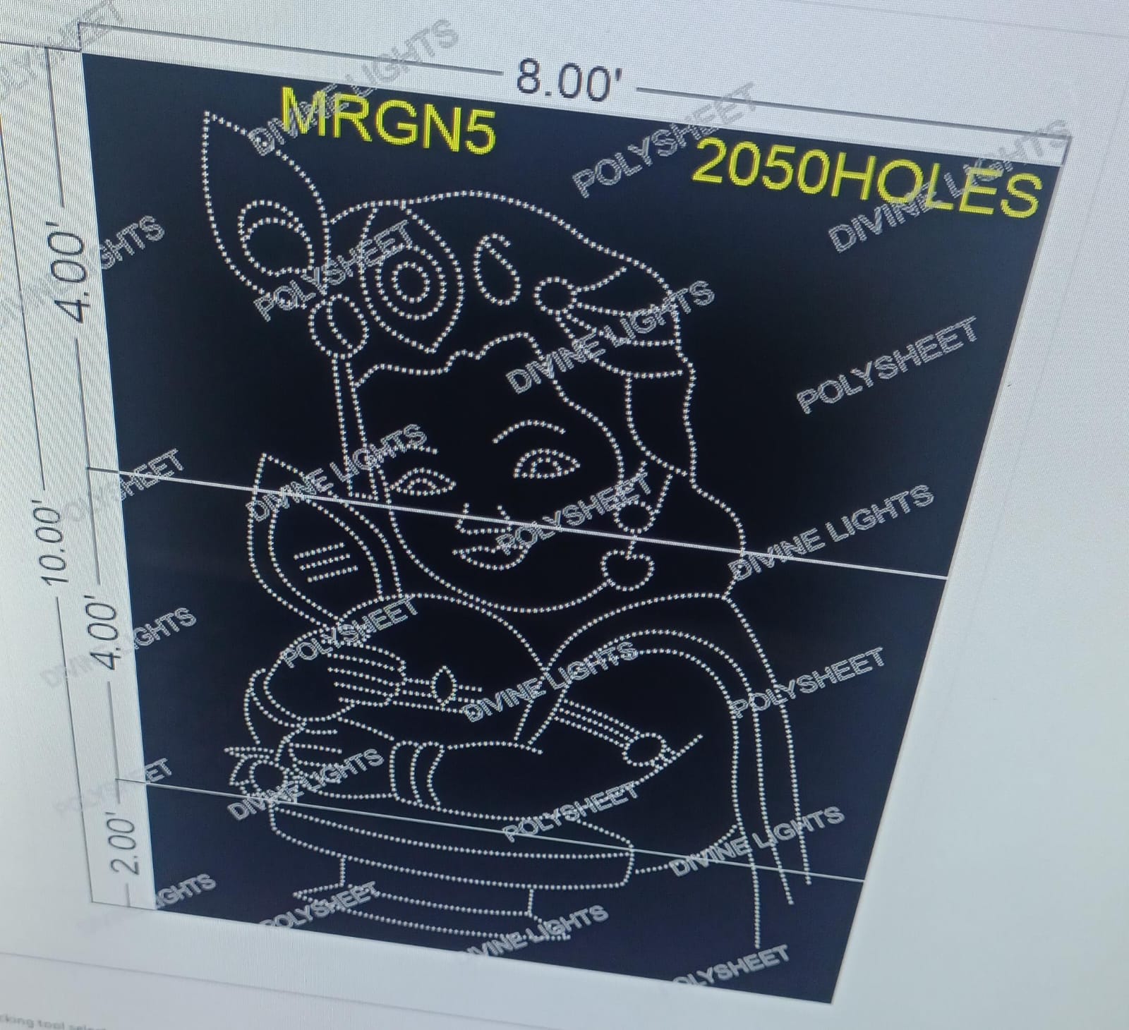 MRGN5 MURUGAN 10X8 FEET 2050 HOLES