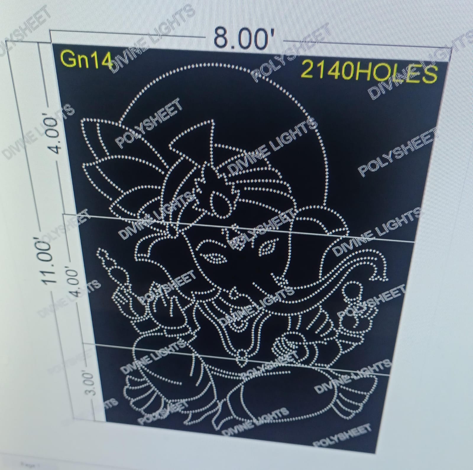 GN14 GANESH JI 11X8 FEET 2140 HOLES