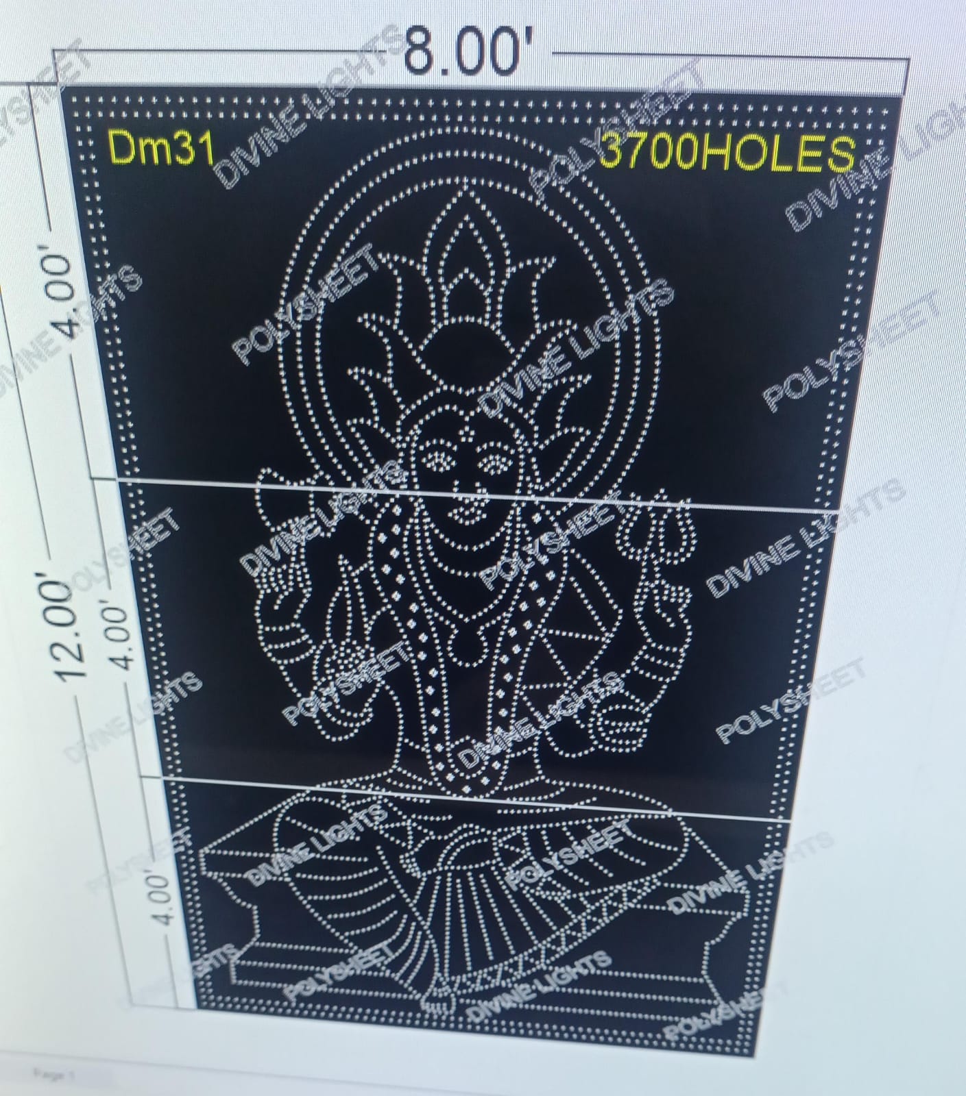 DM31 DEVI MATA 12X8 FEET 3700 HOLES (3 PART)