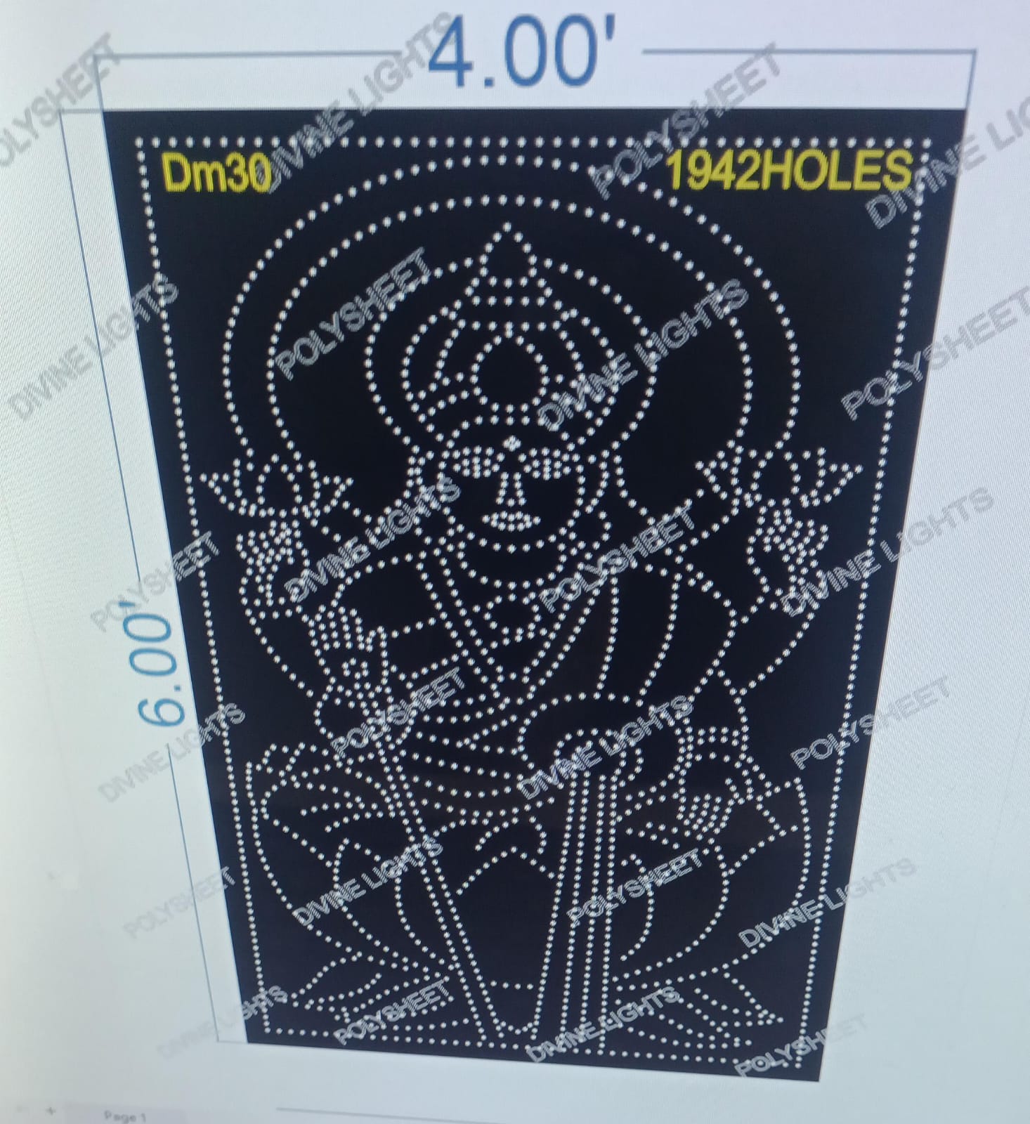 DM30 DEVI MATA 6X4 FEET 1942 HOLES