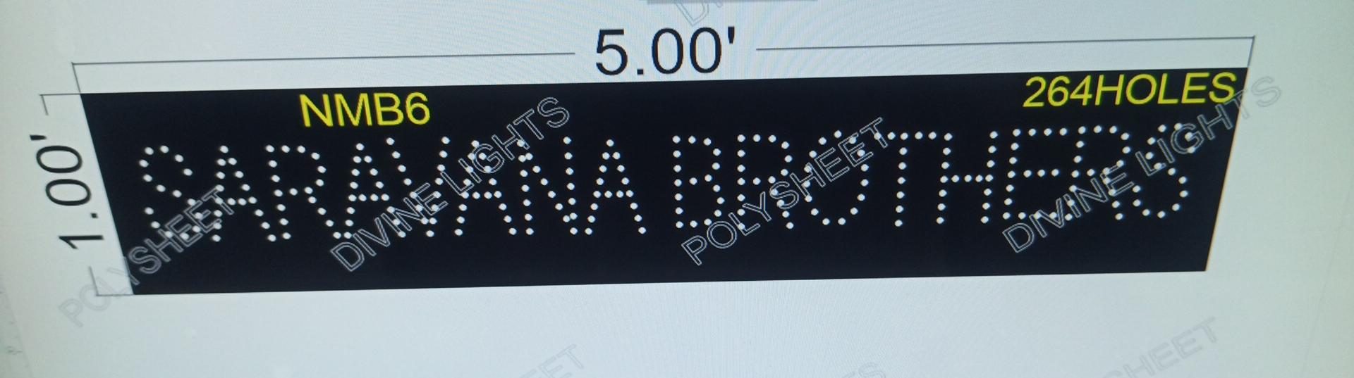 NMB6 NAME BOARD1X5 FEET 264 HOLES