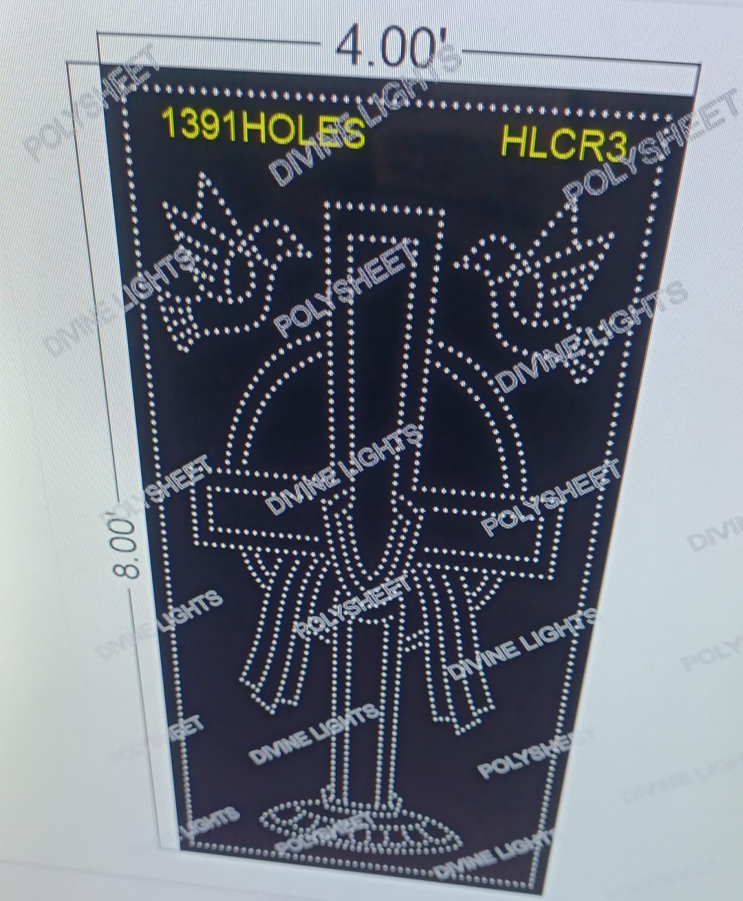 HLCR3 HOLY CROSS 8X4 FEET 1391 HOLES