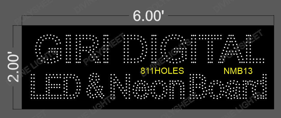 NMB13 NAME BOARD 2X6 FEET 811 HOLES