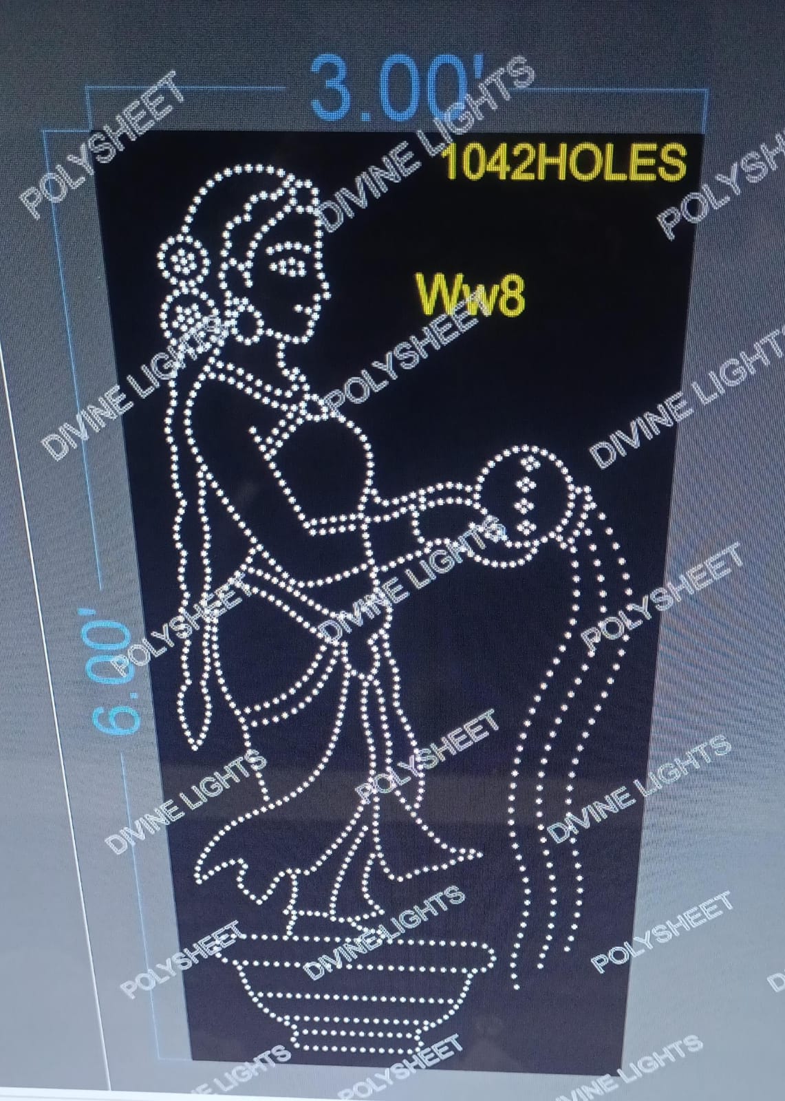 WW8 WATER WITH WOMAN 6X3 FEET 1042 HOLES