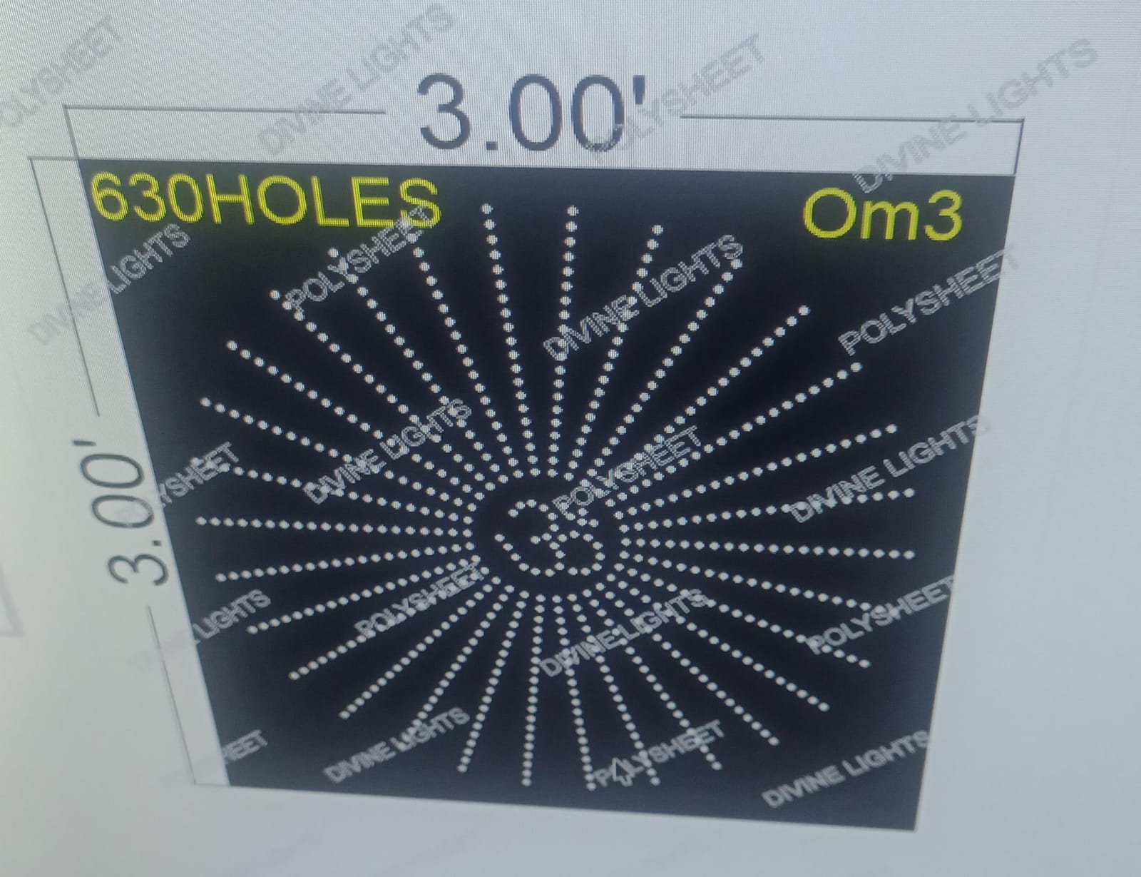 OM3 OM 3X3 FEET 630 HOLES