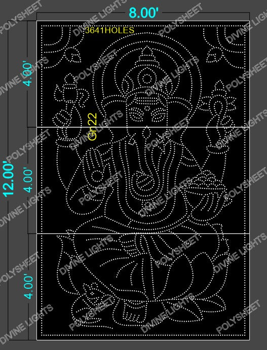 GN22 GANESHI 12X8 FEET 3641 HOLES (3 PARTS)