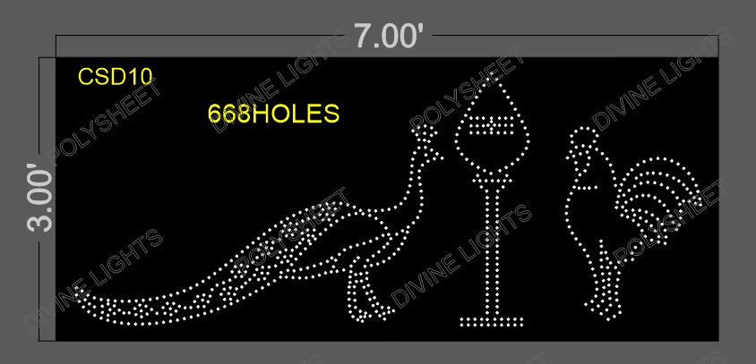 CSD10 CUSTOM DESIGN 3X7 FEET 668 HOLES