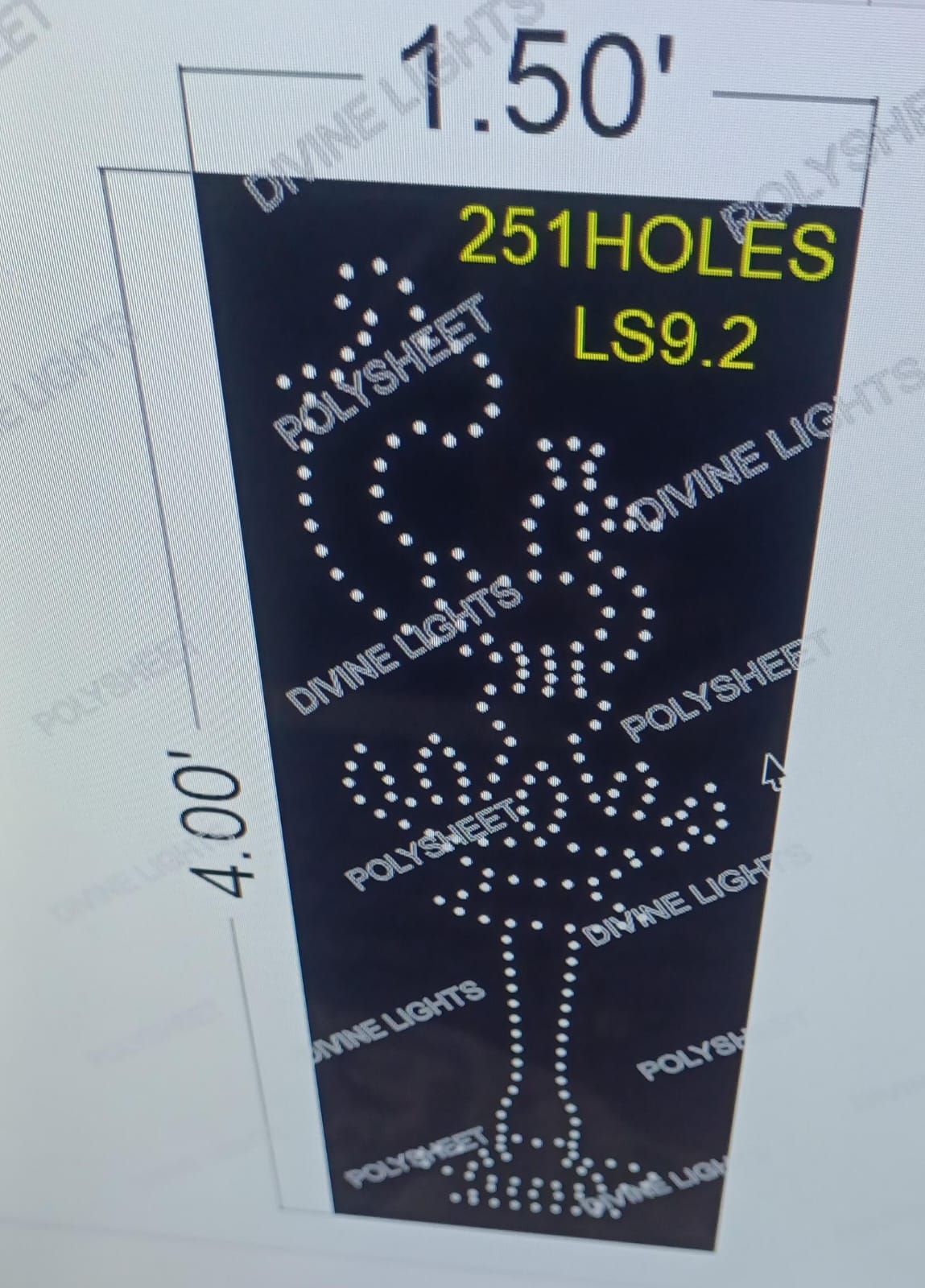 LS9.2 LAMP STAND 4X1.5 FEET 251 HOLES