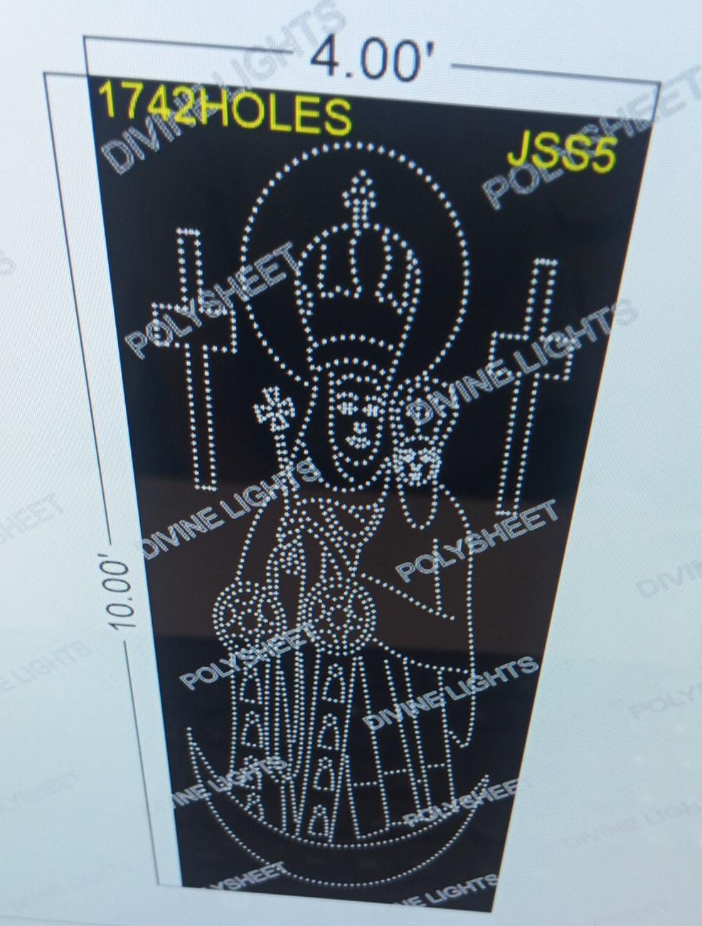 JSS5 JESUS 10X4 FEET 1742 HOLES