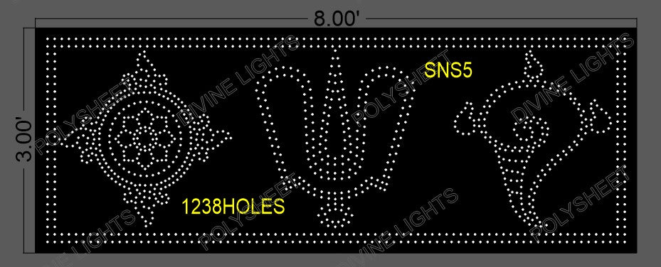SNS5 SANKHU NAMAM SAKHRAM 3X8 FEET 1238 HOLES