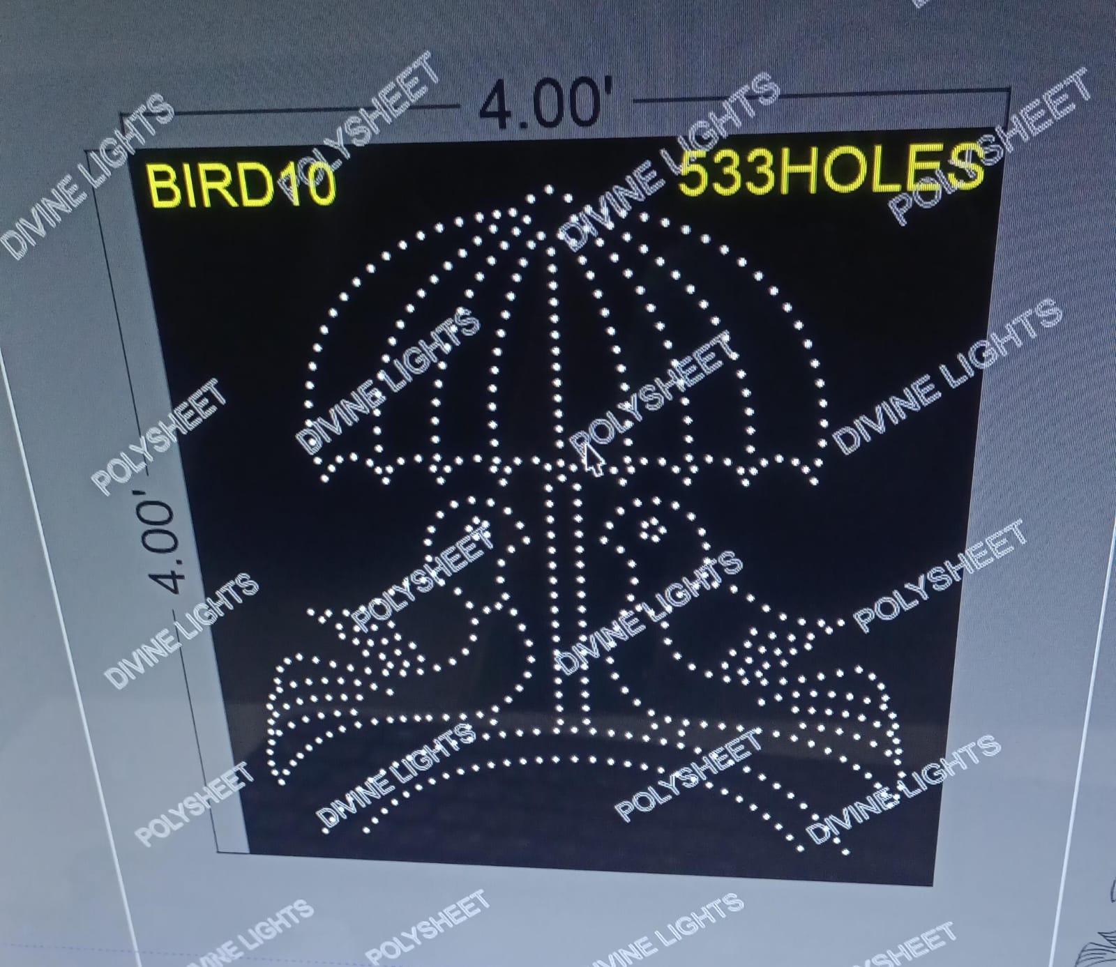 BRD10 BIRD 4X4 FEET 533 HOLES