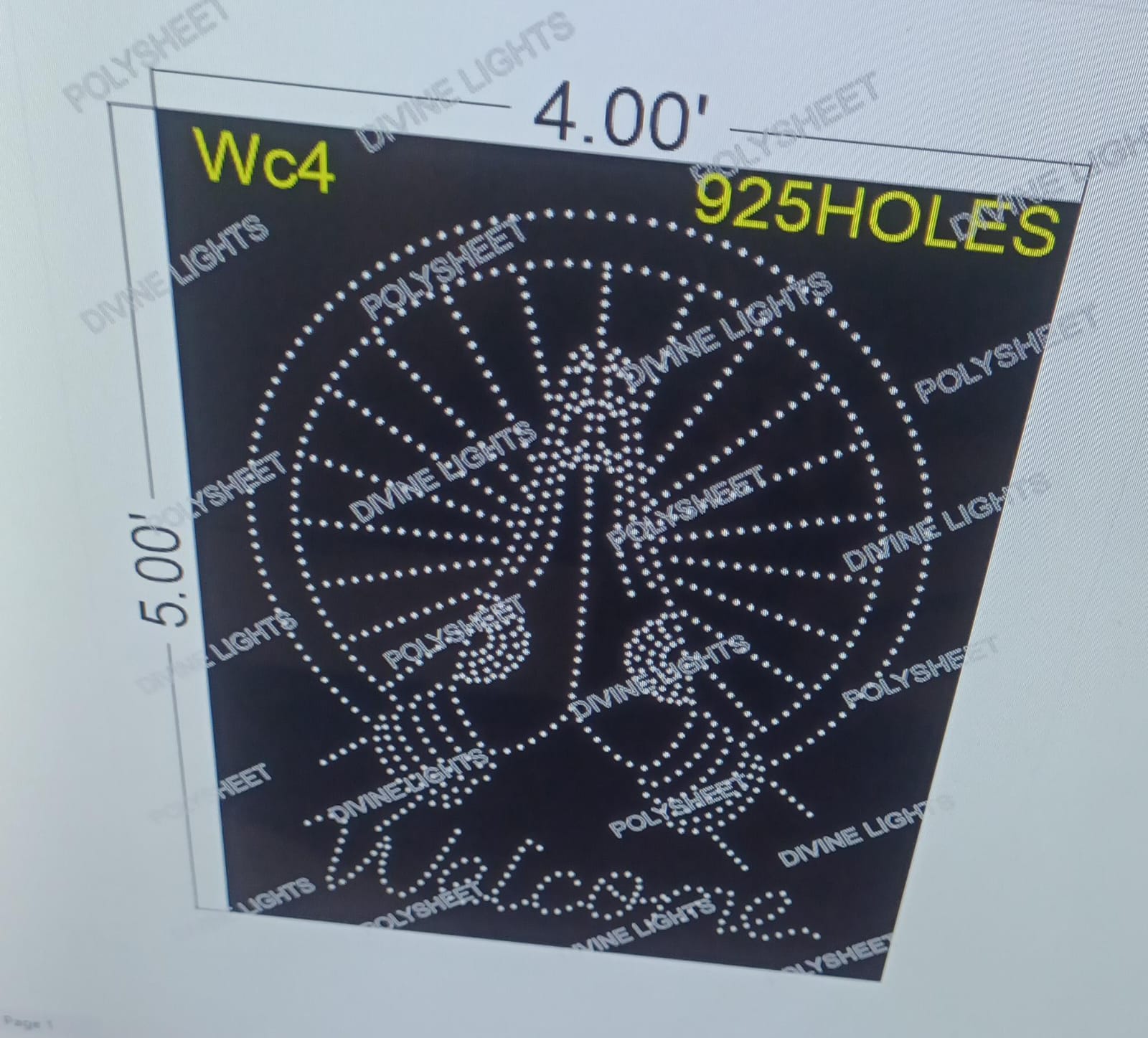 WC4 WELCOME 5X4 FEET 925 HOLES