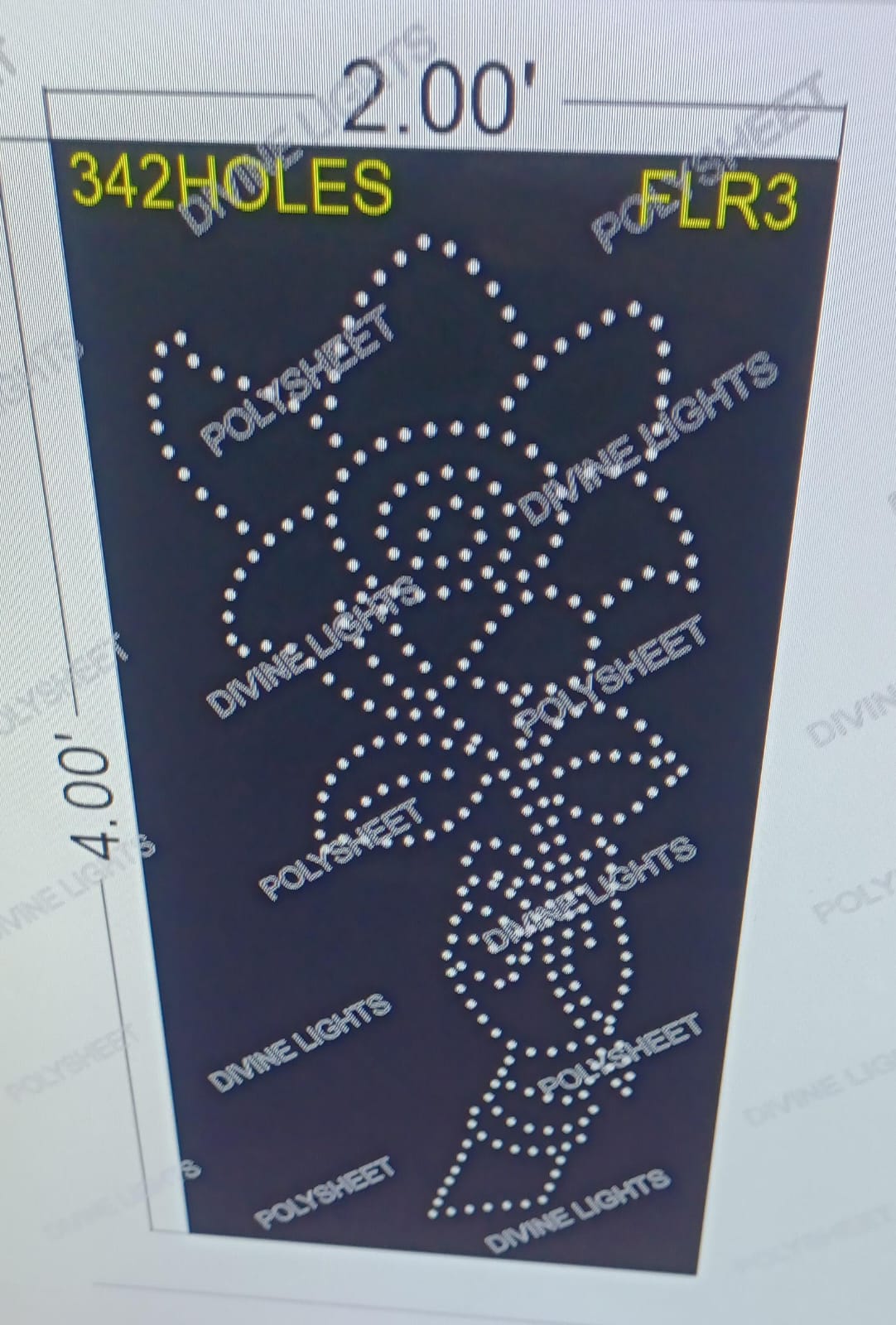 FLR3 FLOWER 4X2 FEET 342 HOLES
