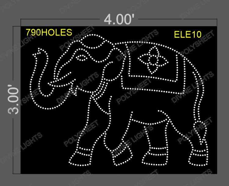 ELE10 ELEPHANT 3X4 FEET 790 HOLES