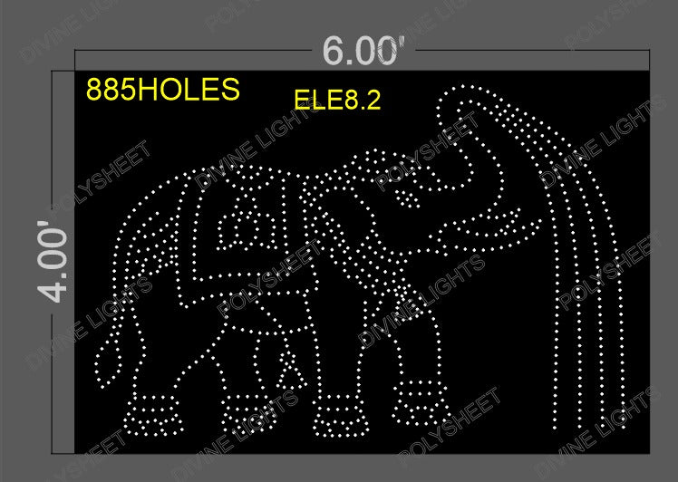 ELE8.2 ELEPHANT 4X6  FEET 885 HOLES
