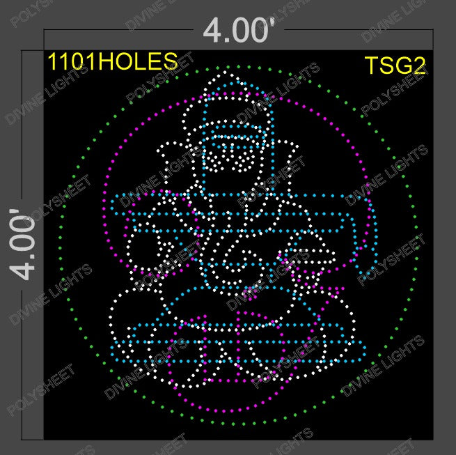 TSG2 TAMIL OM, GANESHJI,SHIVLING 4X4 FEET 1101 HOLES