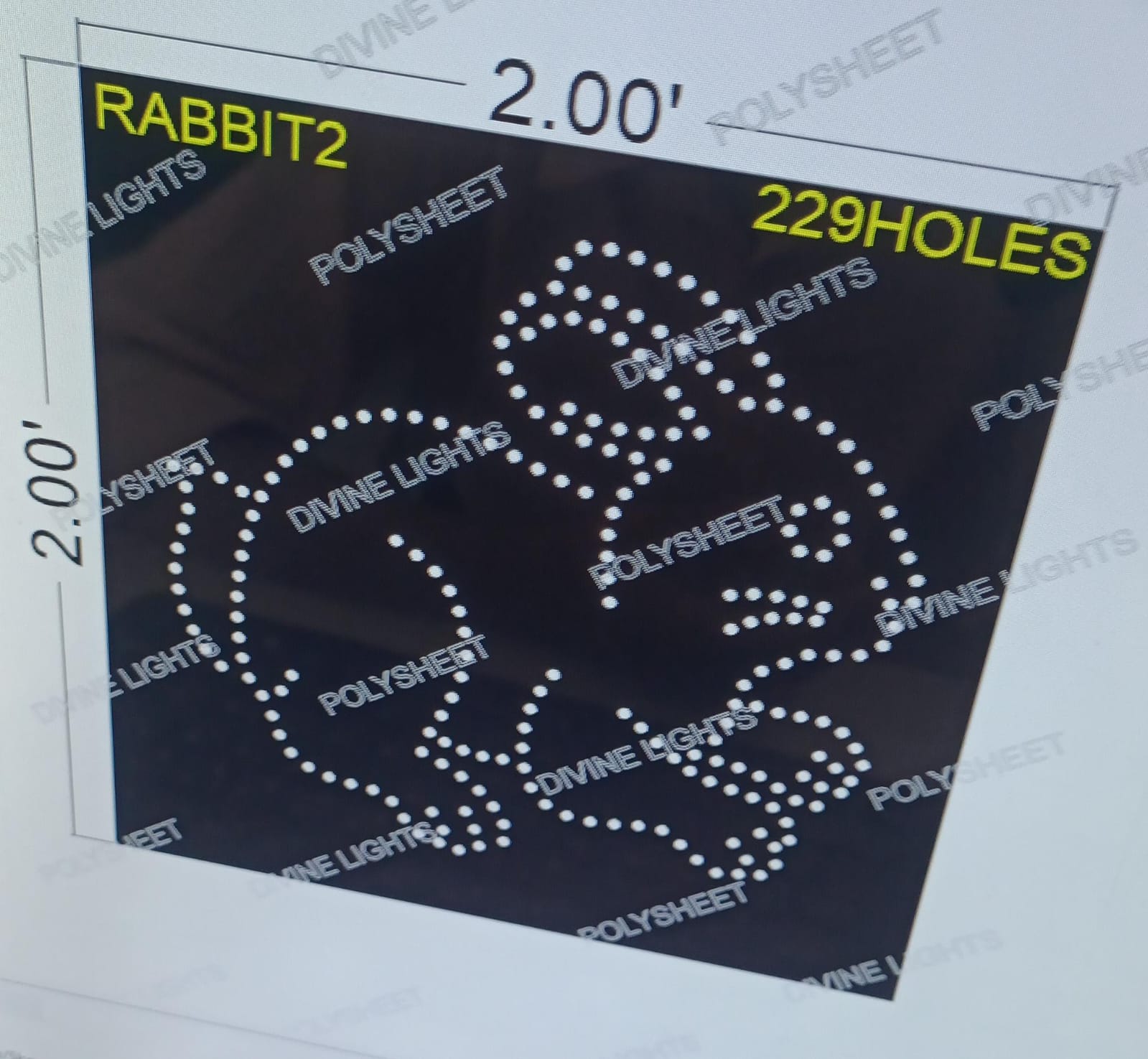 RABBIT2 RABBIT 2X2 FEET 229 HOLES